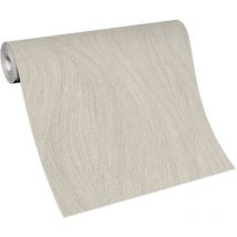 BRICOFLOR Papier Peint à rayures beige Tapisserie trompe l'oeil pour salon, salle de bain & plus Papier Peint intissé rayé beige