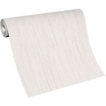 BRICOFLOR Papier Peint texturé beige Tapisserie unie pour couloir, cuisine & plus Papier Peint intissé monochrome blanc pour salon