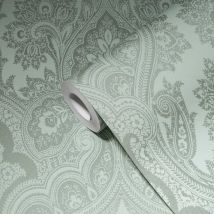 A.s.creations - Papier Peint Baroque Vert Clair À Paillettes Papier Peint Damassé Moderne Papier Peint Intissé Idéal Pour Chambre