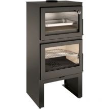 Horno de leña Ferlux – Acero al carbono – Interior de vermiculita – Salida de humos superior 150 mm – Sistema de doble combustión