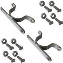 Signaletique.biz France - Bride de fixation pour poteau Bride simple ou double avec boulonnerie. Système de fixation pour panneaux - Diam 60 mm