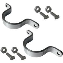 Signaletique.biz France - Bride de fixation pour poteau Bride simple ou double avec boulonnerie. Système de fixation pour panneaux - Diam 60 mm