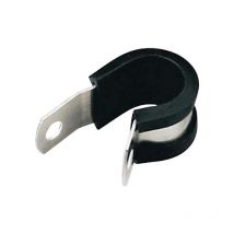 HellermannTyton ALU12C Bride de montage 211-15120 Plage de Ø du faisceau 15.90 mm (max) avec profilé de protection en chloroprène argent, noir 1 pc
