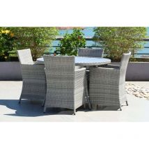 Bridgetown 4 Seater Round Rattan Dining Set 120cm