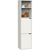 Briebe - Aura Columna de Baño, Mueble Auxiliar, Armario Alto Estilo Moderno 150x36,5x30 cm Espacio Almacenaje Blanco