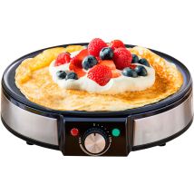 Briebe - CM1137 Crêpière, 30cm Diamètre, Revêtement Antiadhésif, Température Réglable 1600W Noir