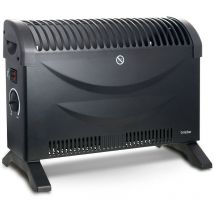 Briebe - 128215.1 Convector Eléctrico Aire Caliente 3 Niveles Potencia Termostato Regulable Silencioso Portátil 2000W Negro