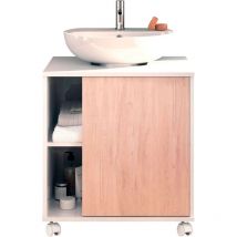 Briebe - Esencia Meuble Salle de Bain sous Lavabo avec ou sans Colonne Pied Blanc