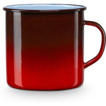 Briebe - Ignea Tasse à Café Camping 8cm Pot Acier Émaillé 0,40ml, Pique-nique Voyage, Vintage Rouge
