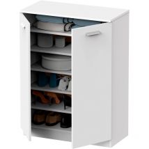 Briebe - Nova Armoire Chambre Rangement, Meuble à Chaussures, Portes Coulissantes 101x74x36cm Blanc