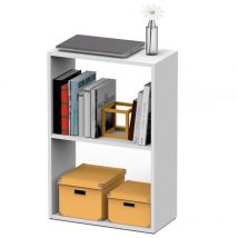 Briebe Nova Bibliothèque Meuble de Rangement, Étagère, Salon, Bureau, Chambre 75x50x24,5cm Blanc