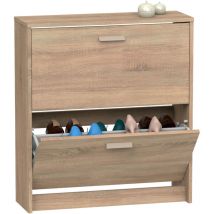 Briebe - Nova Meuble à Chaussures Entrée, Meuble Rangement en Bois 2 Portes, 82x74x25cm Bois