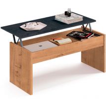 Opal Mesa Centro Elevable, Comedor, Salón, Mesita Café Auxiliar para Sofá, 47x100x50cm/58x100x50cm Madera - Briebe