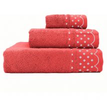 Polka Dots Lot de 3 Serviettes de Bain 100% Coton Éponge 450g Absorbants 3 Tailles Fuchsia Fuchsia - Briebe