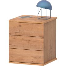 Briebe - Serenade Mesita de Noche 3 Cajones, Mesilla Dormitorio Cajonera 48,5x41x40 cm (Alto x Ancho x Profundo) Madera