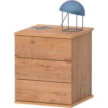 Serenade Table De Chevet 3 Tiroirs, Table de Lit 48,5x41x40cm (Haute x Large x Profond) Bois - Briebe