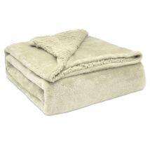 Sherpa Canape Couverture Polaire 180x240cm, Épaisse Warm Plaid Blanket Perle - Briebe
