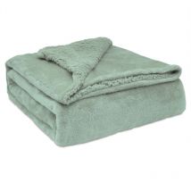 Sherpa Canape Couverture Polaire 180x240cm, Épaisse Warm Plaid Blanket Vert d'eau - Briebe