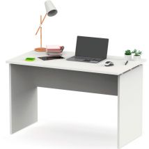Briebe - Zenith Bureau, Table Informatique Bureau, Étude 76x120x68cm, Poste de Travail, Chambre Blanc