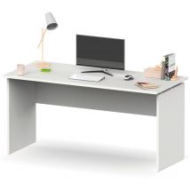 Briebe - Zenith Bureau, Table Informatique Bureau, Étude 76x155x68cm, Poste de Travail, Chambre Blanc