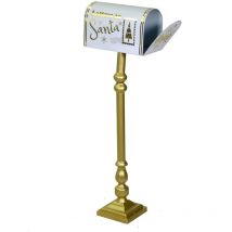 Briefkasten aus goldfarbenem Metall cmø33h127