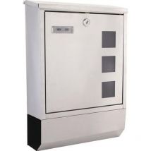 Rottner - Briefkasten Corto Höhe 435 mm Breite 300 mm Tiefe 100 mm grau Edelstahl din C4