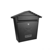 Fabrilamp - Briefkasten demailbox olena schwarz verzinkter Stahl 37x36x13,5 cm regensicheres Dach, Zylinderschloss