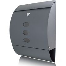 Bituxx - Briefkasten Grau Anthrazit Halbrund Postbriefkasten Wandbriefkasten Zeitungsfach