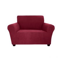 Tumalagia - lifcausal Housse de canapé extensible antidérapante - Couverture douce pour sofa 1 place lavable résistante aux enfants/animaux (Bordeaux)