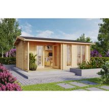 Lasita Maja - Brighton 44-Log Cabin, Wooden Garden Room, Timber Summerhouse, Home Office - L580 x W429.9 x H250.8 cm