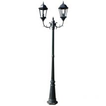 Garden Light Post 2-arms 230 cm Dark Green/Black Aluminium vidaXL