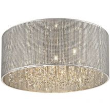 Spring Lighting - 7 Light Large Flush Ceiling Light Silver, G9