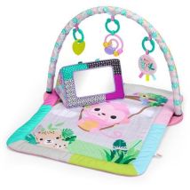 Brights Starts Faltbare Baby-spielmatte In Rosa, Spielbogen, 5 Baby-spielzeuge, Spiegel, Karten, Rechenspiel Und Beißring