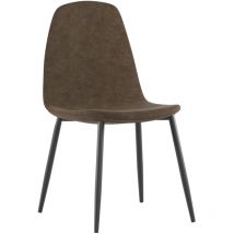 Brigitte - Brauner Öko-Lederstuhl 4-tlg