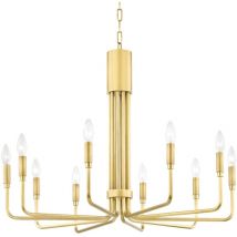 Hudson Valley Lighting - Brigitte Colgante Grande 10 Luces Latón