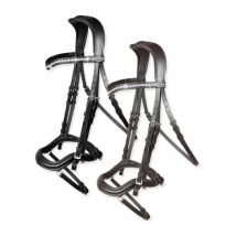 Horses - Briglia anatomica in cuoio morbido e strass sul frontalino modello tasting crystal: Cob, Marrone