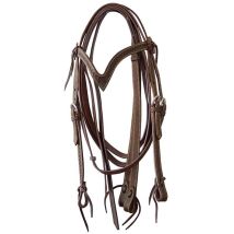 Briglia Western A V Completa Di Redini - Marrone Scuro