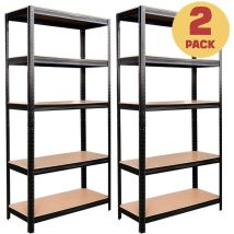 Scaffali Metallici Neri 150x75x30 Cm Set Da 2 Pz