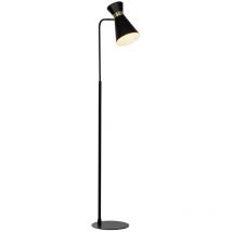 Brilliant Lampe Goldy Standleuchte 1flg schwarz-matt/gold 1x A60, E27, 28W, g.f. Normallampen n. ent. Für LED-Leuchtmittel geeignet Mit Fußschalter