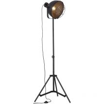 Brilliant - Lampe Jesper Standleuchte 39cm Gitter schwarz 1x A60, E27, 60W, geeignet für Normallampen (nicht enthalten) Mit Fußschalter - schwarz
