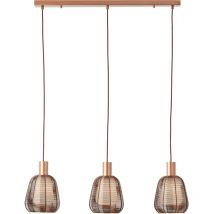 Lampe Wallace Pendelleuchte 3-flammig Kaffee dunkel Metall/Holz braun 3x A60, E27, 40 w - Brilliant