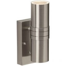 Lampe Hanni led Außenwandleuchte 2flg Dämmerungsschalter edelstahl 2x LED-PAR51, GU10, 3W LED-Reflektorlampen inklusive, (250lm, 3000K) IP-Schutzart: