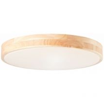 Slimline led Wand- und Deckenleuchte 49cm holz hell/weiß Innenleuchten 1x 60W led integriert, 4800lm, 3000-6000K Stufenlos dimmbar - Brilliant