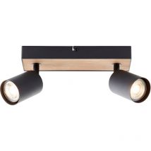Brilliant - Spotbalken schwenkbar, 15x24x8 cm, GU10, 345lm, 3000K, Metall/Holz - schwarz