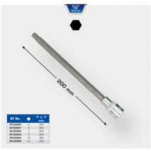 1/2" Innensechskant Bit-Stecknuss, 200 mm lang, 6 mm