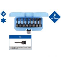Brilliant Tools - 1/2' Kraft Bit-stecknuss Satz, Torx, 8-tlg, T30 - T80