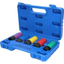 Juego de llaves de vaso de impacto de 1/2' para llantas de aluminio, 5 pzs