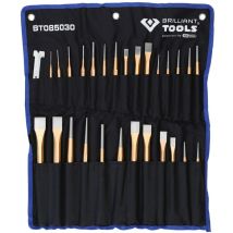 Brilliant Tools – Meißel und Durchtreiber-Satz 28-teilig – 5 Durchschläger, 5 konische Durchtreiber, 3 Meißel, 2 Körner, 6 luftgehärtete Meißel, 1 
