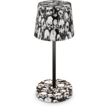 Briloner - Boja led lampe de table sans fil IP44, variateur, tactile, sans fil, protection contre les éclaboussures, motif skulls, Ø10,5 x 26 cm