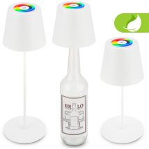 Briloner - Calida 3 in 1 rgbw led lampe de table sans fil IP44, variateur d'intensité, tactile, réglable en hauteur, protection contre les